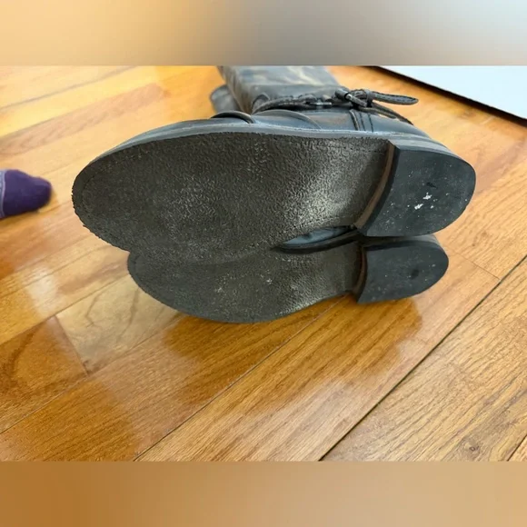 Freebird by Steven OG Roadie Distressed Black and Brown Combat Boots - Picture 4 of 6